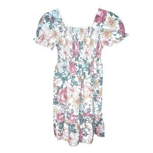 NWT Floral Print Spring Easter Kids Dress with Ruffled Sleeves